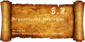 Brezoviczki Márton névjegykártya